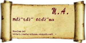 Máté Alóma névjegykártya